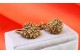 Botões de punho em ouro com rosinhas e decoração esmaltada.
